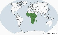 Zaznaczenie na zielono pokazuje występowanie kaczuszki afrykańskiej na wolności